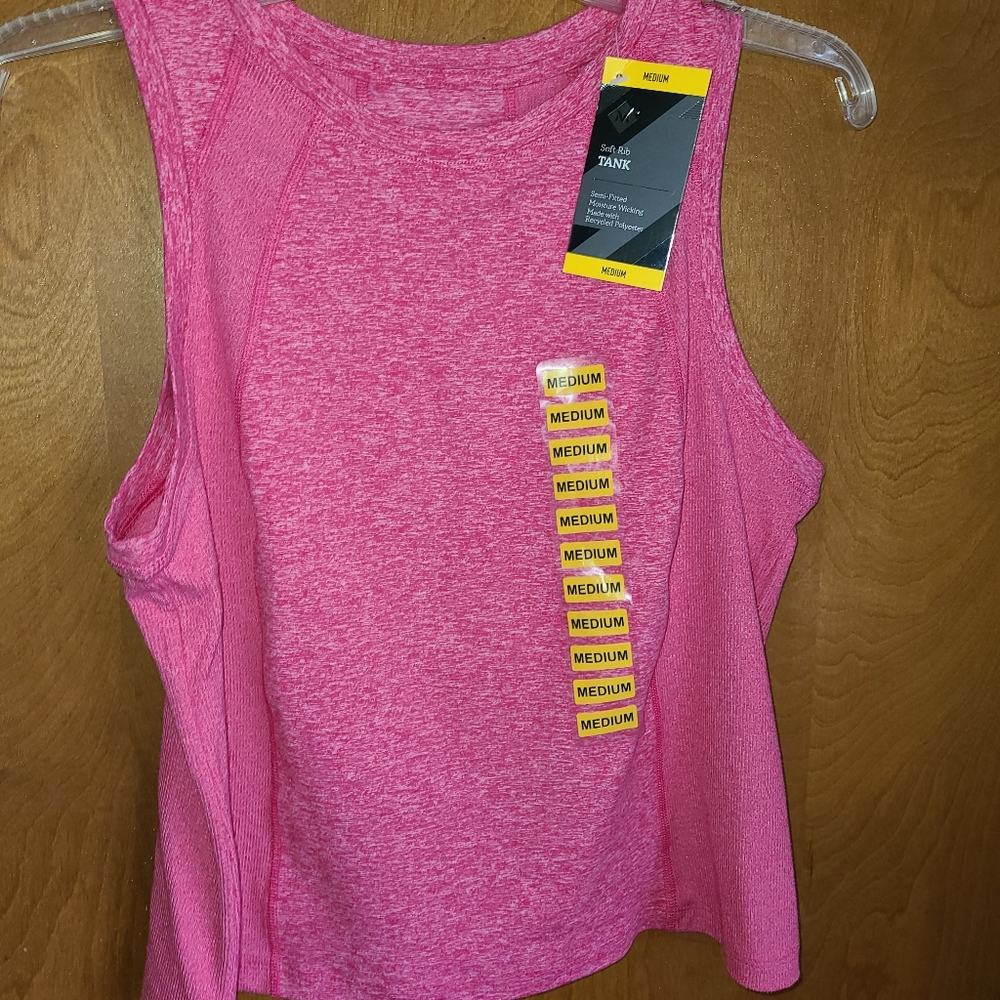 🌟 4/$20 Members Mark Pink Ribbed Crop Tank - size medium